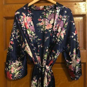 Floral Satin Robe